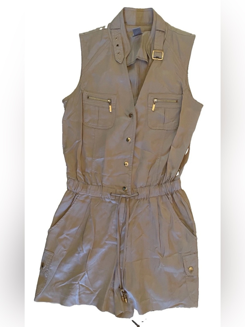Cache Sleeveless Utility Jumpsuit Romper Y2K